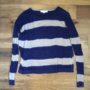 Purple striped shear sweater